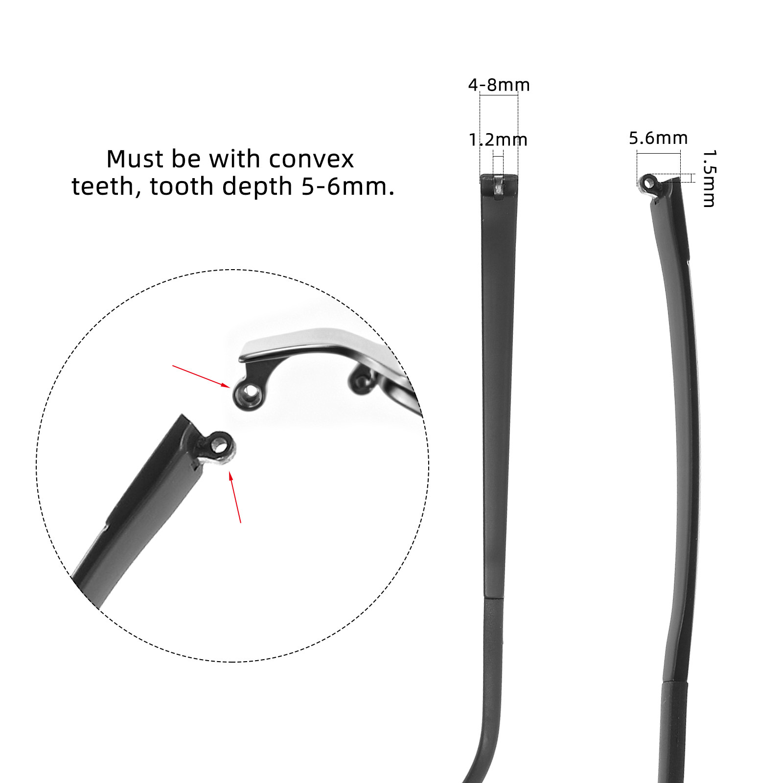 Silicone Ear Tip Replacement - 유니버설 안경테 끝단 팁 부드러운 실리콘