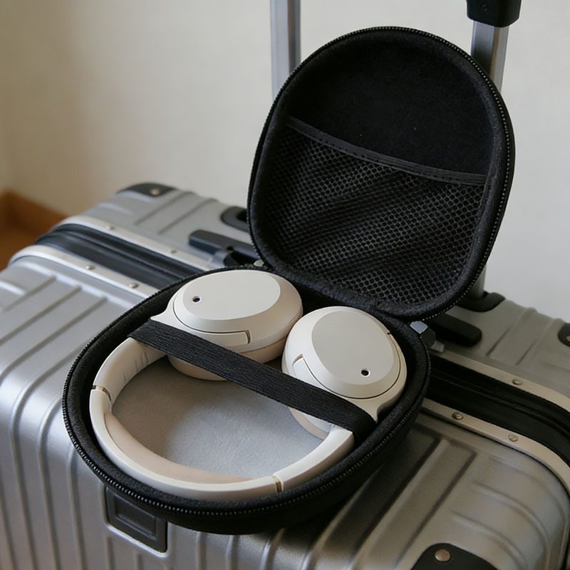 Headphone Case Hard - 다기능 블랙 EVA 하드 케이스, 헤드폰,