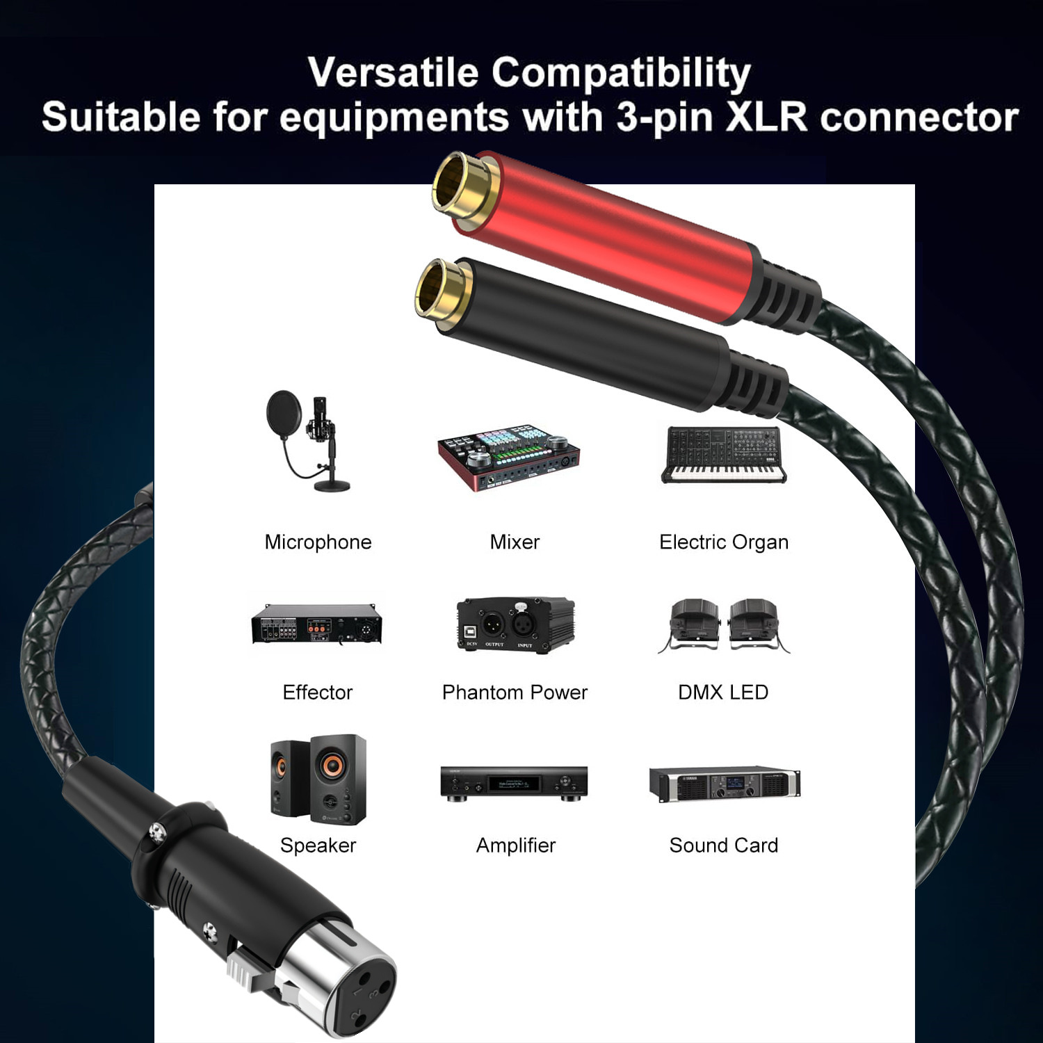 3핀 XLR 암 커넥터 - 듀얼 6.35mm TRS 암 - Earphone Splitter Jack 리뷰 및 가격