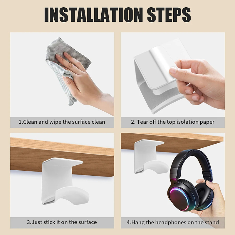 범용 헤드폰 스탠드 접착식 플라스틱 벽걸이형 헤드셋 거 - Headphone Stand Desk 리뷰 및 가격