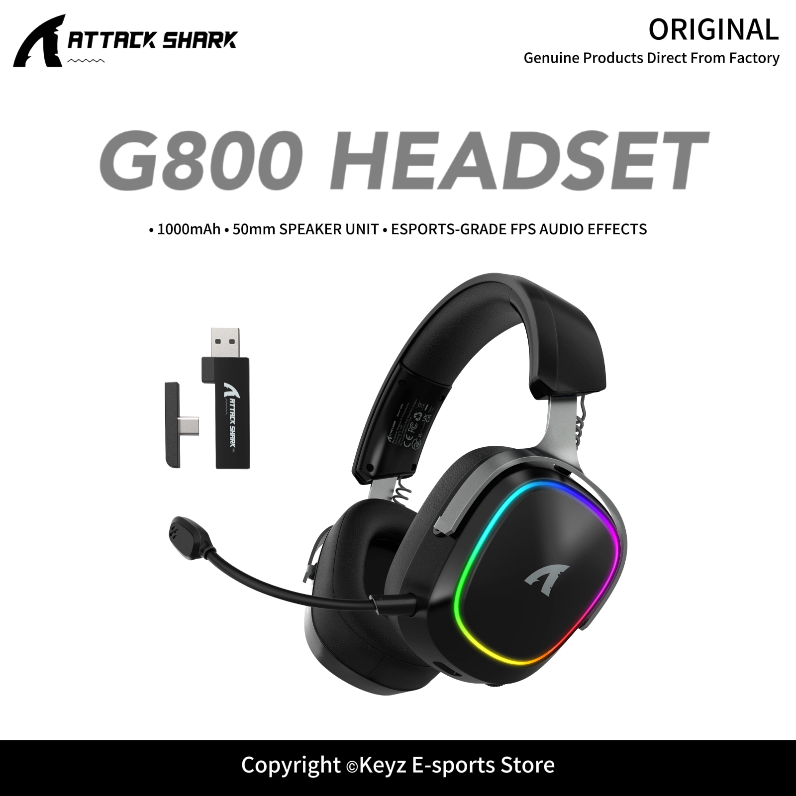ATTACK SHARK G800 4-IN-1 무선 게이 - Gaming Headset Rgb 리뷰 및 가격