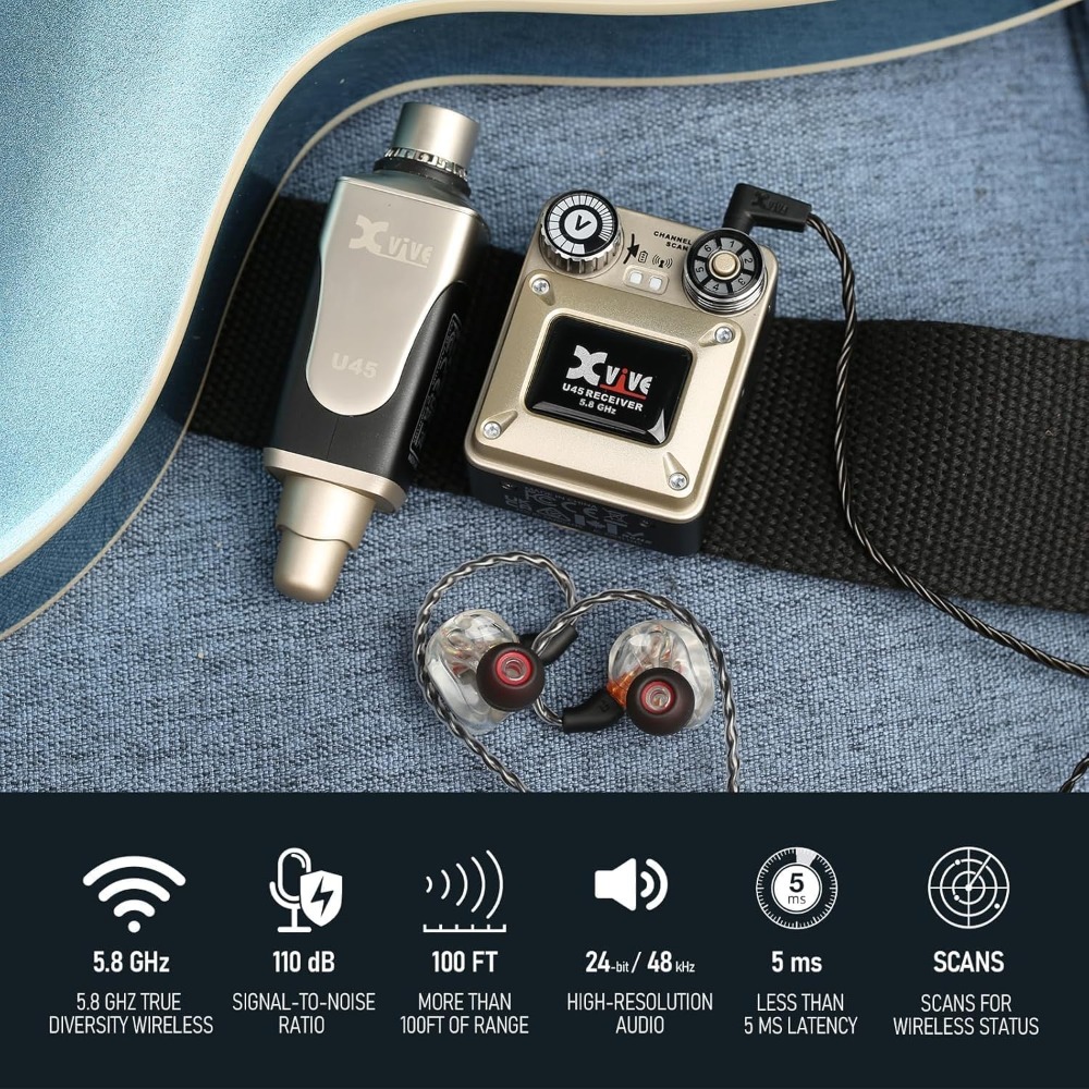 Xvive U45 무선 인이어 모니터 시스템 5.8GH - In Ear Monitor Iem 리뷰 및 가격