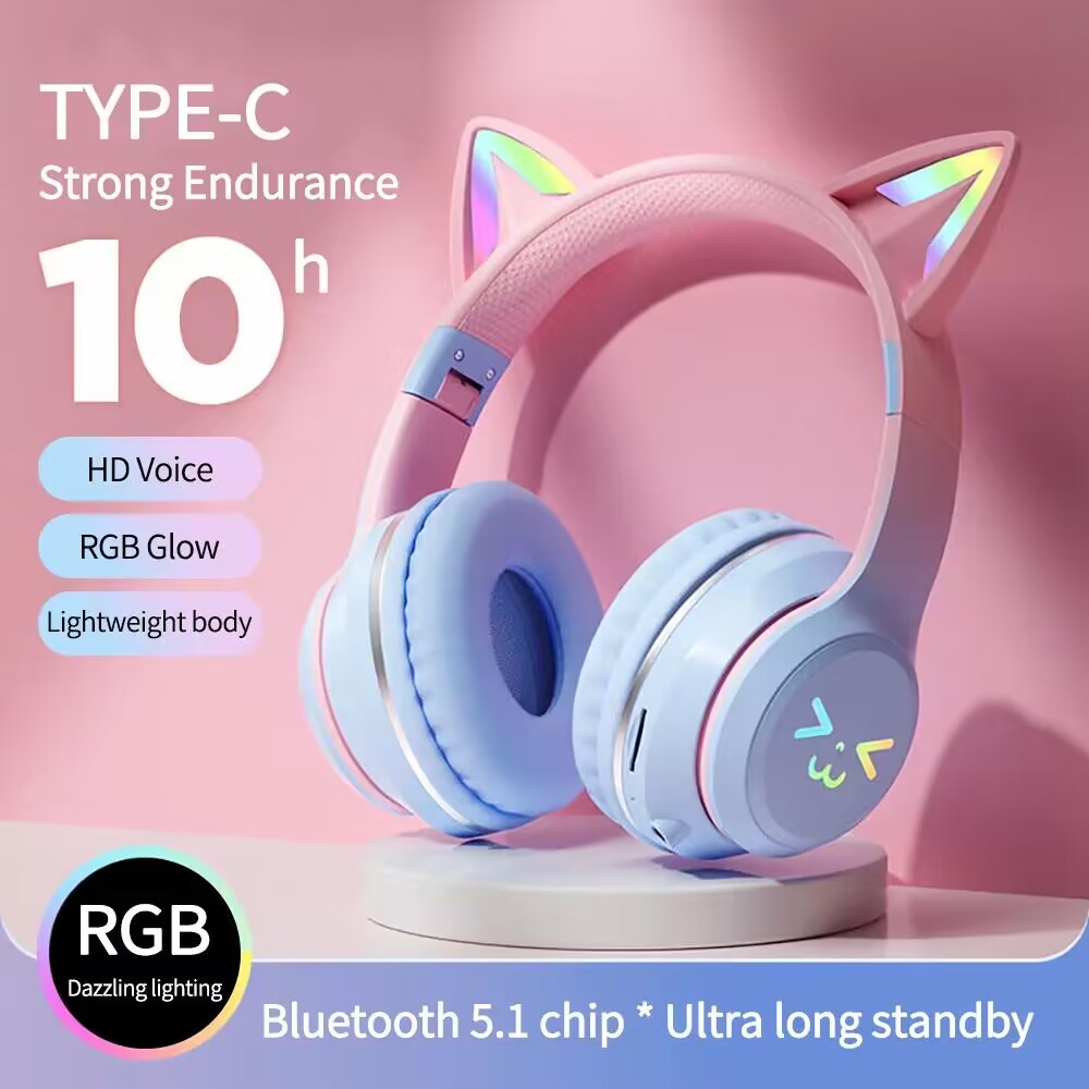 RGB 글로우 이어폰 무선 이어 버드 5.3 고양이 귀 - Gaming Headset Rgb 리뷰 및 가격