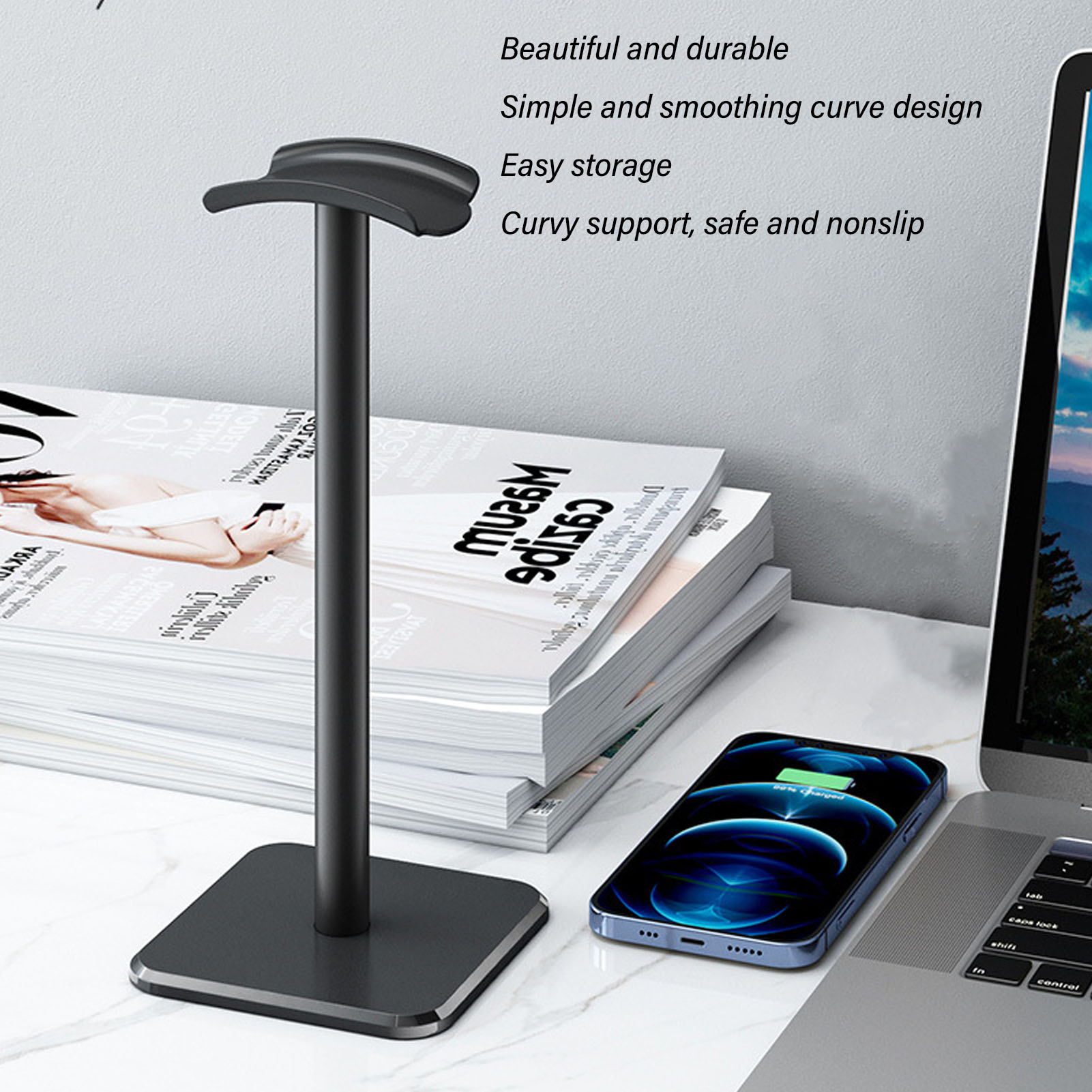 헤드폰 스탠드 둥근 모서리 미끄럼 방지 베이스 TPU  - Headphone Stand Desk 리뷰 및 가격